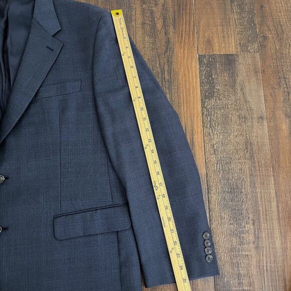 Lauren Ralph Lauren Blazer Sport Coat Jacket Pure Wool Two Button Size 43R Blue - Picture 13 of 14